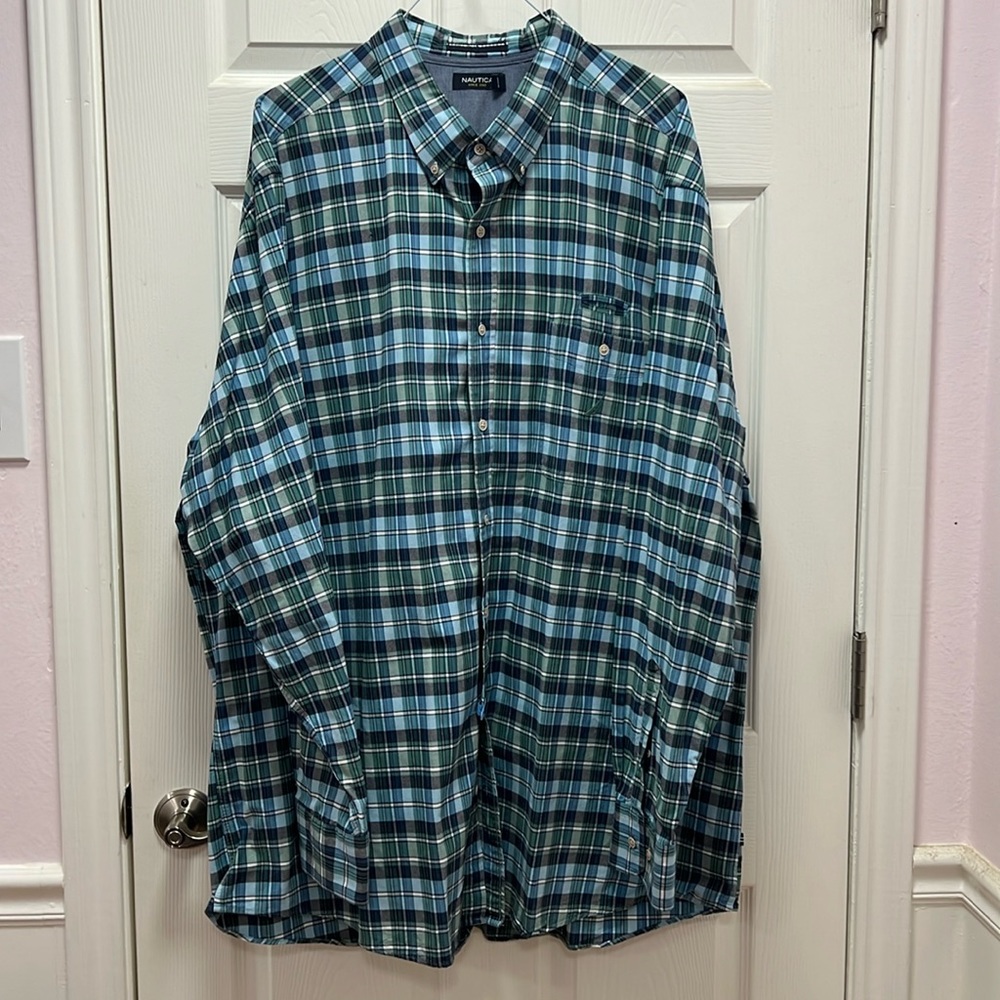 Nautica Classic Plaid Oxford Shirt 3XLT